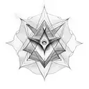 merkabah with a tree in the middle tattoo design idea