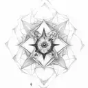 merkabah with a tree in the middle tattoo design idea