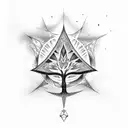 merkabah with a tree in the middle tattoo design idea