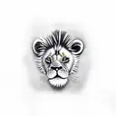 baby gangster with lion behind tattoo design idea