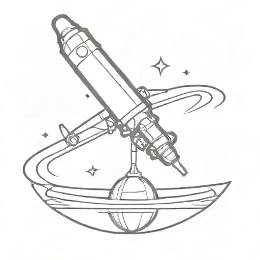 Telescope looking at saturn tattoo design idea