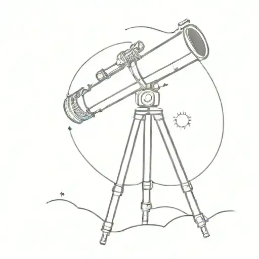 Telescope observing tattoo design idea