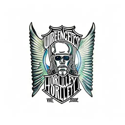 Create a carpenter's tool belt wrapped around a Harley Davidson e glide tattoo design idea