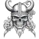 Viking skull tattoo design idea