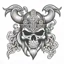 Viking skull tattoo design idea