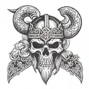 Viking skull tattoo design idea