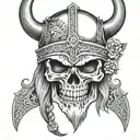 Viking skull tattoo design idea