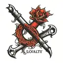 loyalty over love text   tattoo design idea