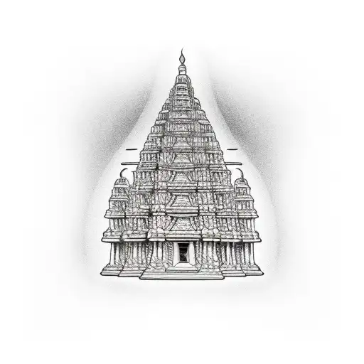 Madurai Tamil Nadu South India Meenakshi temple Artistic hand drawing  Gopurams towers and trees Hindu temple sacred place Asian travel sketch  Vintage hand drawn postcard poster موقع تصميمي