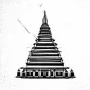 Temple Gopuram symmetrical tattoo design idea