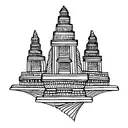 Temple Gopuram symmetrical tattoo design idea