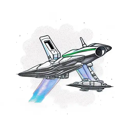 spaceship and engineering  tattoo design idea