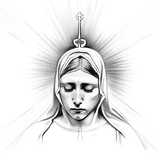crying virgin mary tattoo design idea