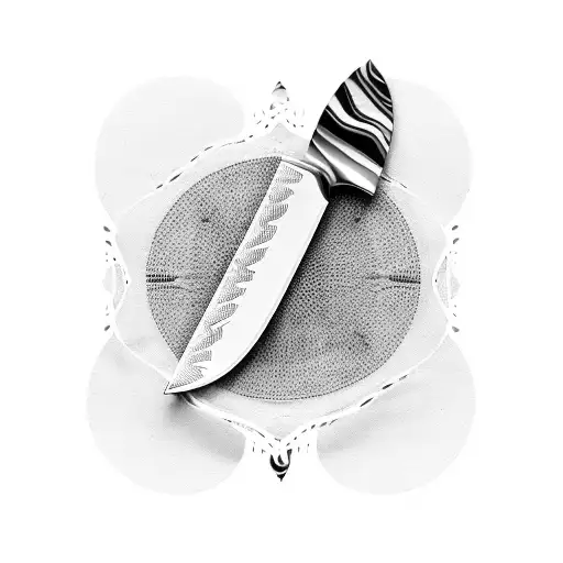 A minimalistic and elegant knife design, with the blade formed by the stem of a rosemary plant, symbolizing your love for cooking and the importance of herbs in your culinary creations. tattoo design idea