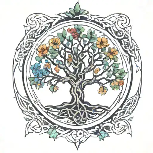rowan celtic tree of life tattoo design idea
