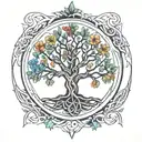 rowan celtic tree of life tattoo design idea