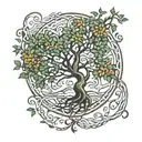 rowan celtic tree of life tattoo design idea