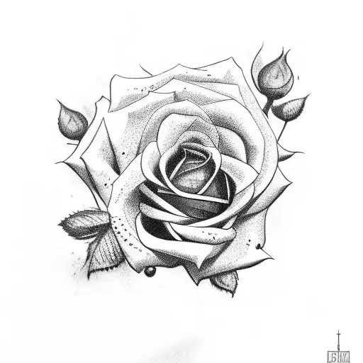 Praying Hands with roses tattoo design idea