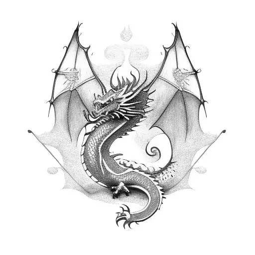 dragon wrapped around a  tattoo design idea