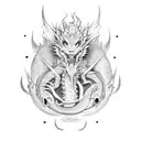 dragon wrapped around a  tattoo design idea