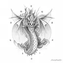 dragon wrapped around a  tattoo design idea