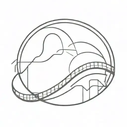 small roller coaster doing a loop tattoo design idea