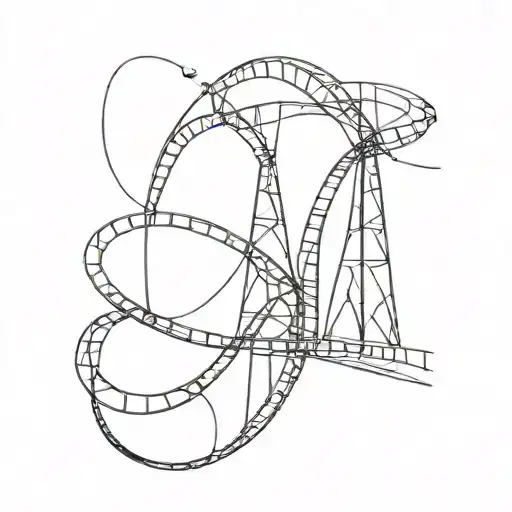 roller coaster doing a loop tattoo design idea