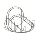 small roller coaster doing a loop tattoo design idea