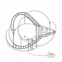 small roller coaster doing a loop tattoo design idea