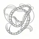 roller coaster doing a loop tattoo design idea