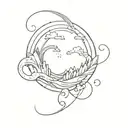 roller coast doing a loop tattoo design idea