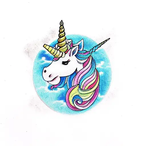 unicorn tattoo design idea