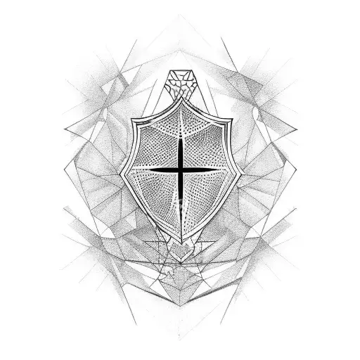 A geometric design incorporating the Corinthians paulista logo tattoo design idea