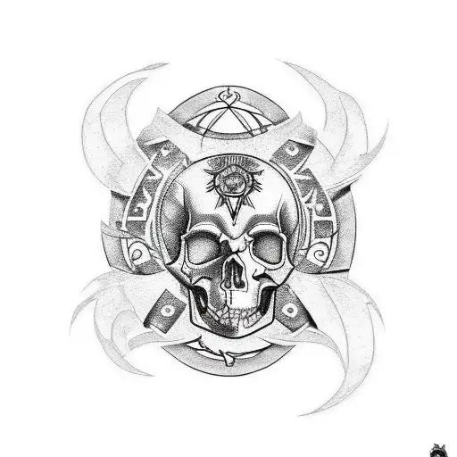 A fusion of blackwork and dotwork tattoo featuring the Corinthians Paulista logo morphing into a rock and roll symbol, like a lightning bolt or skull tattoo design idea