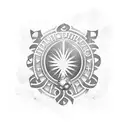 A dynamic and powerful tattoo design featuring the Sport Club Corinthians Paulista logo intertwined with musical elements, such as guitar strings or music notes tattoo design idea