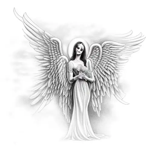 drunk angel tattoo design idea