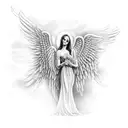drunk angel tattoo design idea