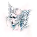 drunk angel tattoo design idea