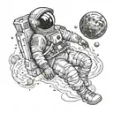astronaut floating in space  tattoo design idea