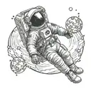 astronaut floating in space  tattoo design idea