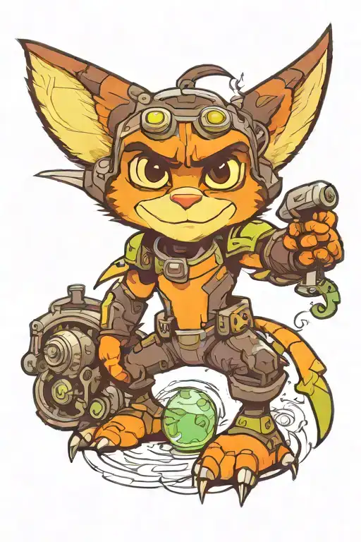 ratchet clank tattoo design idea
