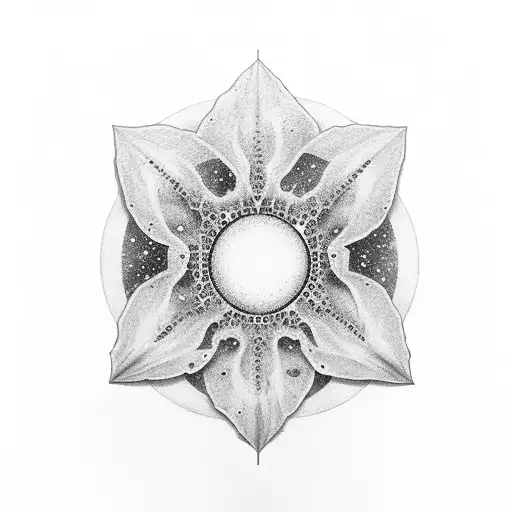 Speck of dust travelling through time in the different multiverses and containing objects like a radio, a hibiscus, etc tattoo design idea