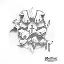 mountanins and backpacking tattoo design idea