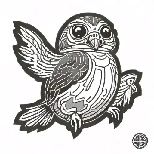 porg star wars imperial logo tattoo design idea