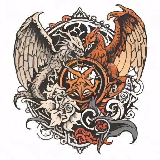 good vs evil tattoo design idea