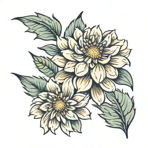 aster flower blooming flower tattoo design idea
