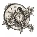 11:11 clock powerful women tattoo design idea
