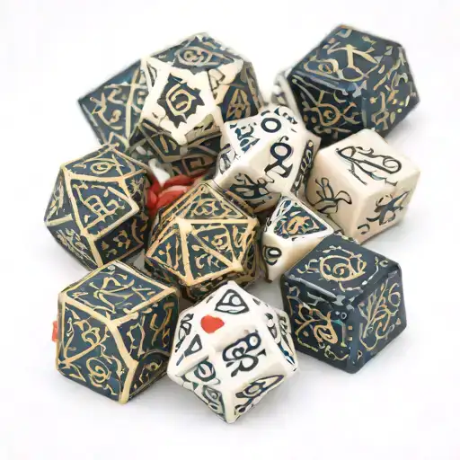 dnd dice set tattoo design idea