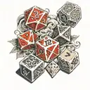 dnd dice set tattoo design idea