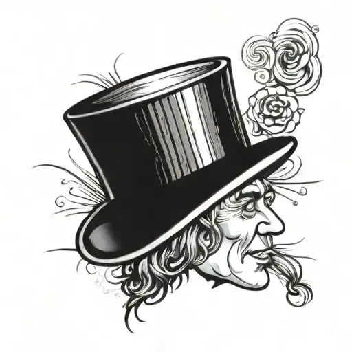 Willy Wonka top hat tattoo design idea
